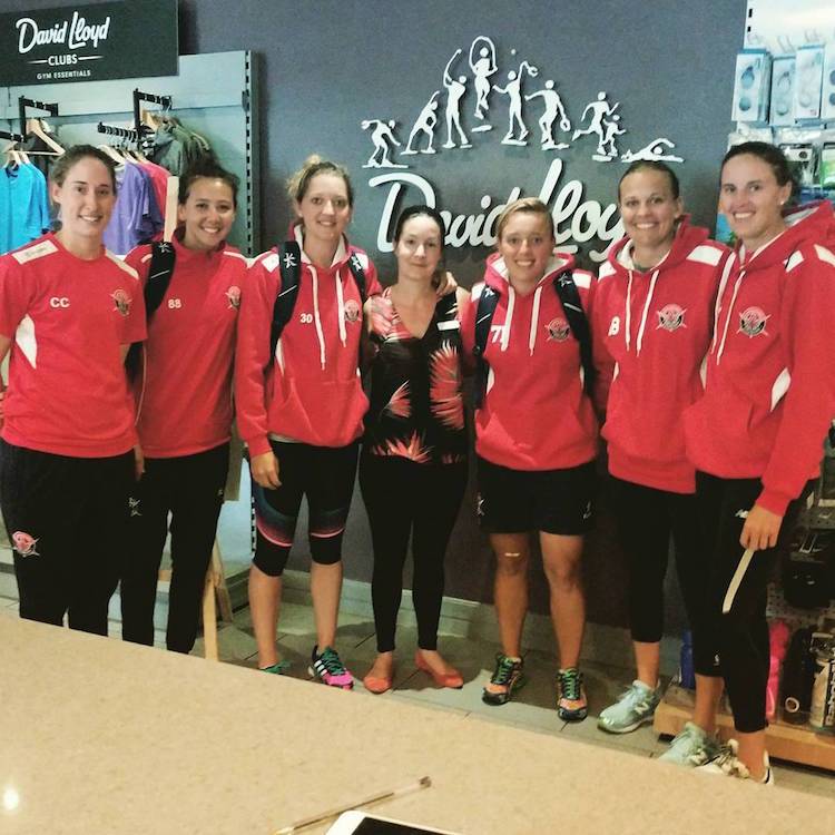 Sarah Taylor with Lancashire Thunder teammates