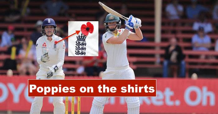 The reason why England and Australia players are wearing a poppy on their jerseys