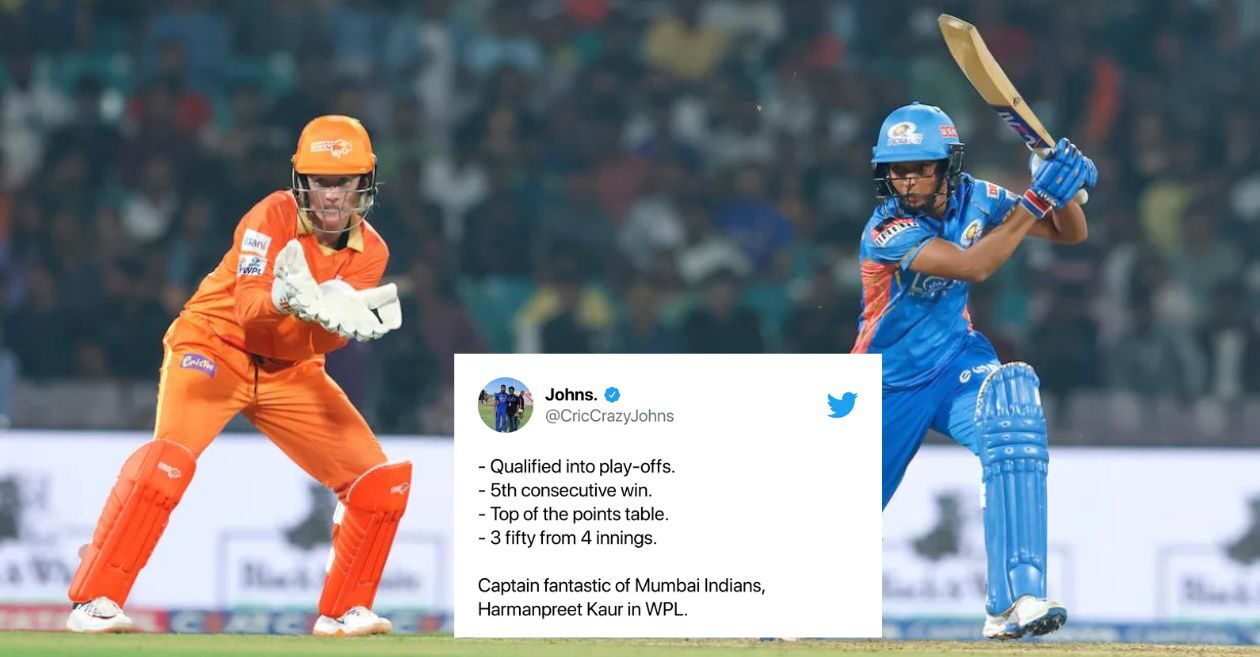 WPL 2023 [Twitter reactions]: Harmanpreet Kaur’s captain’s knock helps MI defeat GG and reach the WPL playoffs