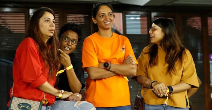IPL 2023: Harmanpreet Kaur and her friends cheer for Mumbai Indians during a run-fest against Punjab Kings in Mohali