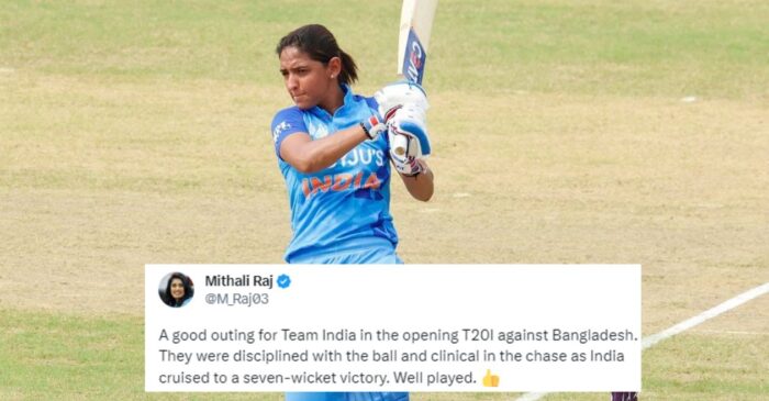 Twitter erupts as Harmanpreet Kaur leads India to an emphatic win over Bangladesh in the first Women’s T20I