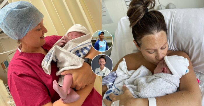 Sarah Taylor and her partner Diana Main become parents to a baby boy; Jemimah Rodrigues and Kate Cross react