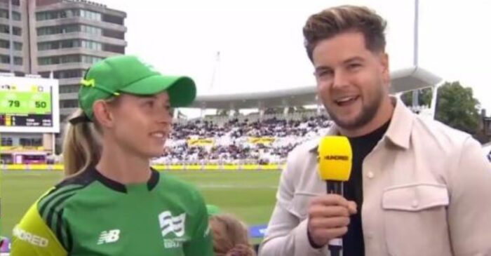 The Hundred 2023: Anchor faces backlash for awkward interview with Australian all-rounder Maitlan Brown