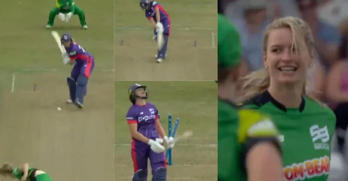 WATCH: Lauren Bell cleans up Alice Davidson Richards in a thrilling tie between Northern Superchargers and Southern Brave at The Hundred Women 2024