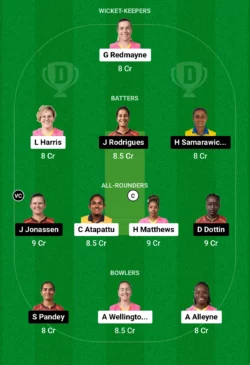 BR-W vs TKR-W, Dream 11 Team (Screengrab Dream11)