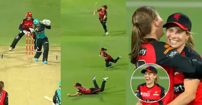 WBBL 2024 [WATCH]: Sophie Molineux pulls of a juggling catch to dismiss Lauren Winfield-Hill