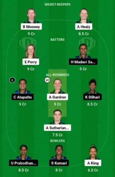 AU-W vs SL-W, Dream11 Team