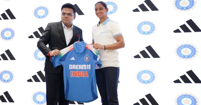 Jersey with a tricolour gradient: Jay Shah and Harmanpreet Kaur unveil Team India’s new ODI kit