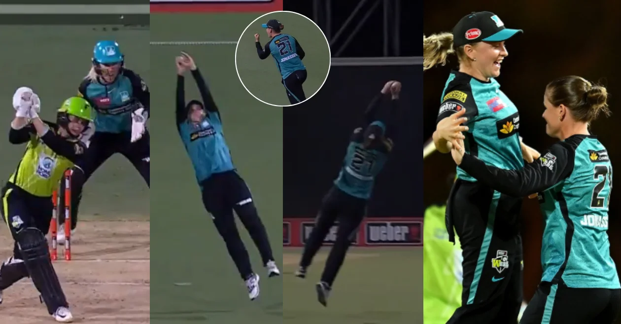 WATCH: Jess Jonassen’s heroics and outstanding catch of Phoebe Litchfield propels Brisbane Heat to the WBBL 2024 final