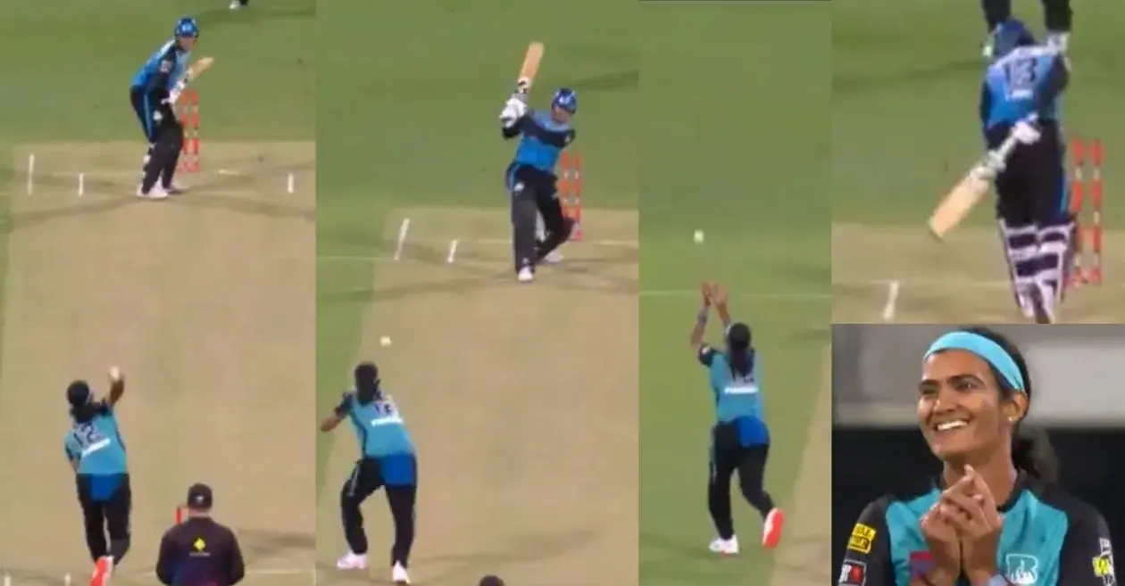 WBBL 2024 [WATCH]: Shikha Pandey’s fine catch dismisses Smriti Mandhana on her Adelaide Strikers’ debut