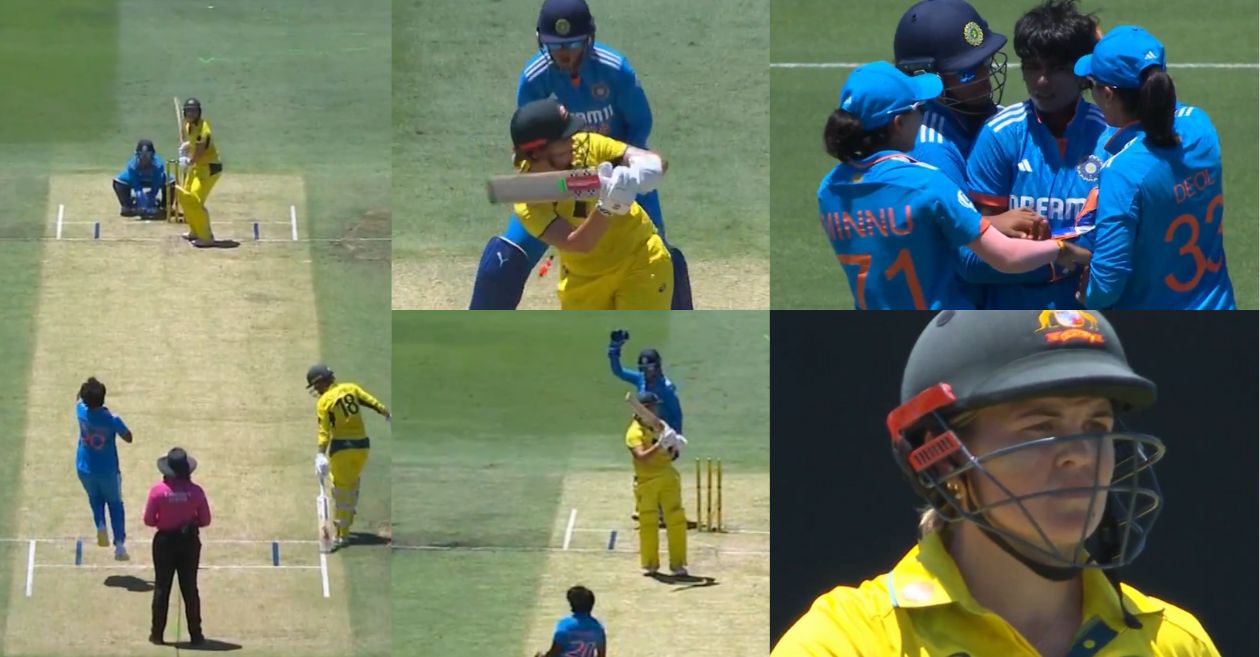 WATCH: Arundhati Reddy cleans up Georgia Voll with a perfect inswinger | AUS-W vs IND-W, 3rd ODI