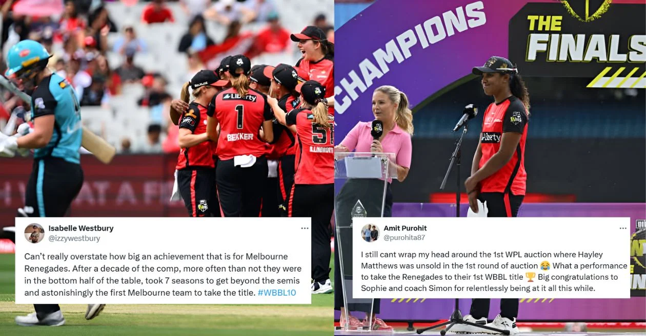 Twitter reactions: Melbourne Renegades lift their maiden WBBL Trophy after beating Brisbane Heat in a rain-affected final