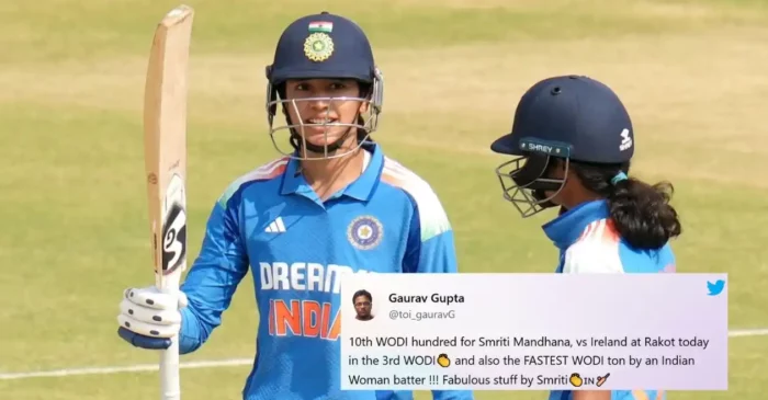 IND-W vs IRE-W: Fans go wild as Smriti Mandhana hits fastest ODI hundred for India