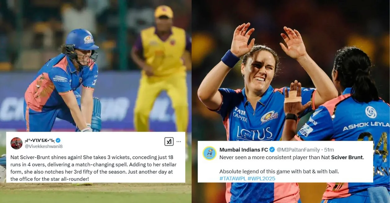 WPL 2025 [Twitter reactions]: Nat Sciver-Brunt shines as Mumbai Indians outclass UP Warriorz with a 8-wicket victory