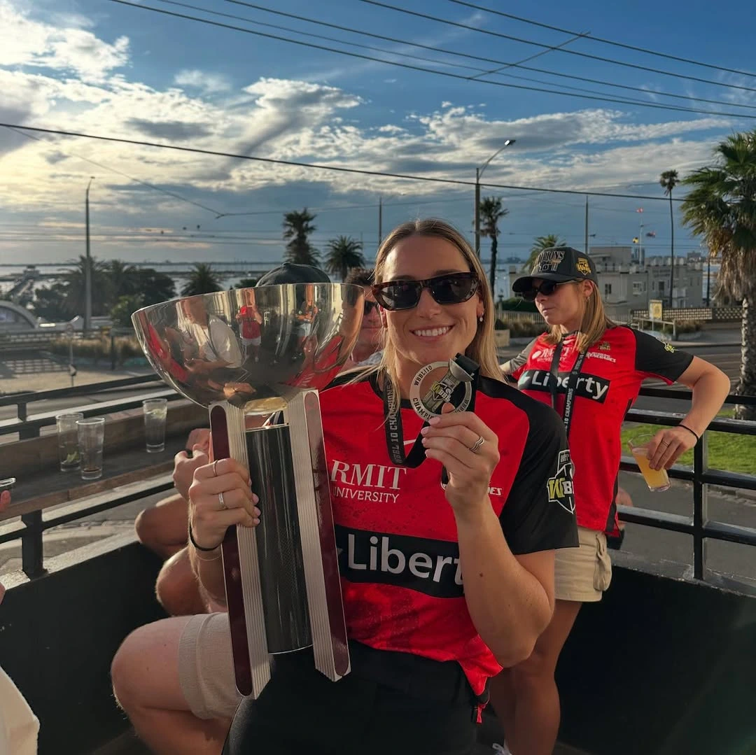 Nicole Faltum with WBBL trophy