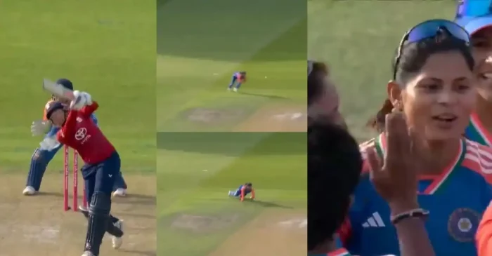 ENG vs IND [WATCH]: Radha Yadav plucks a screamer to dismiss Sophia Dunkley in 4th Women’s T20I